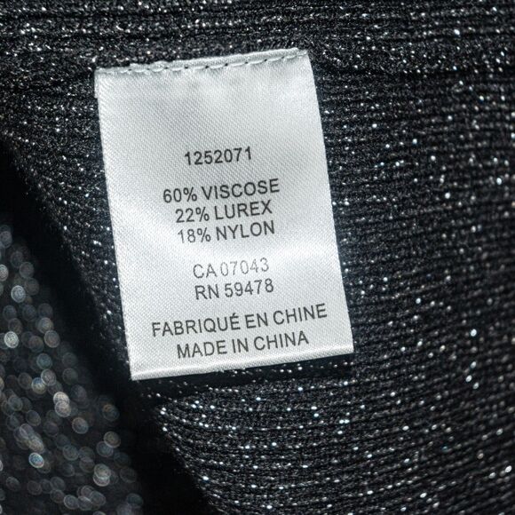 House of Harlow 1960 Gray Metallic Mock Sweater Ribbed knit Size Large - Picture 7 of 8